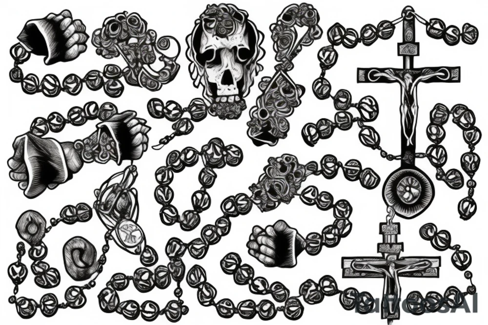 Rosary forearm tattoo idea