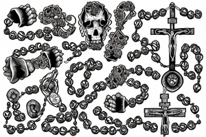 Rosary forearm tattoo idea