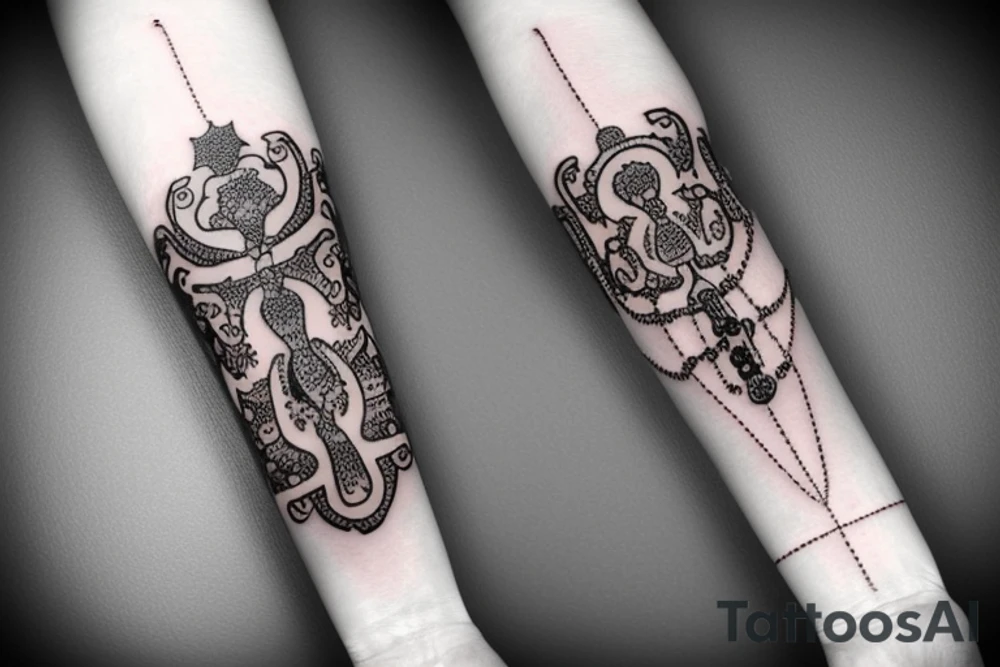 Rosary forearm tattoo idea