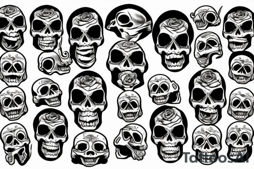 Angry skull tattoo idea