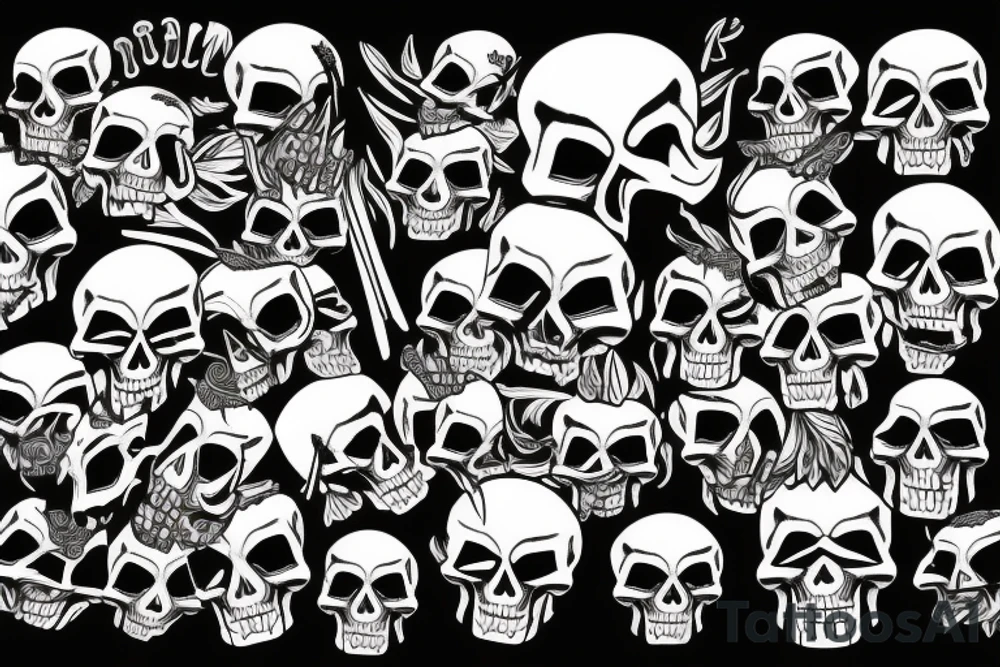 Angry skull tattoo idea