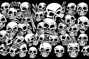 Angry skull tattoo idea
