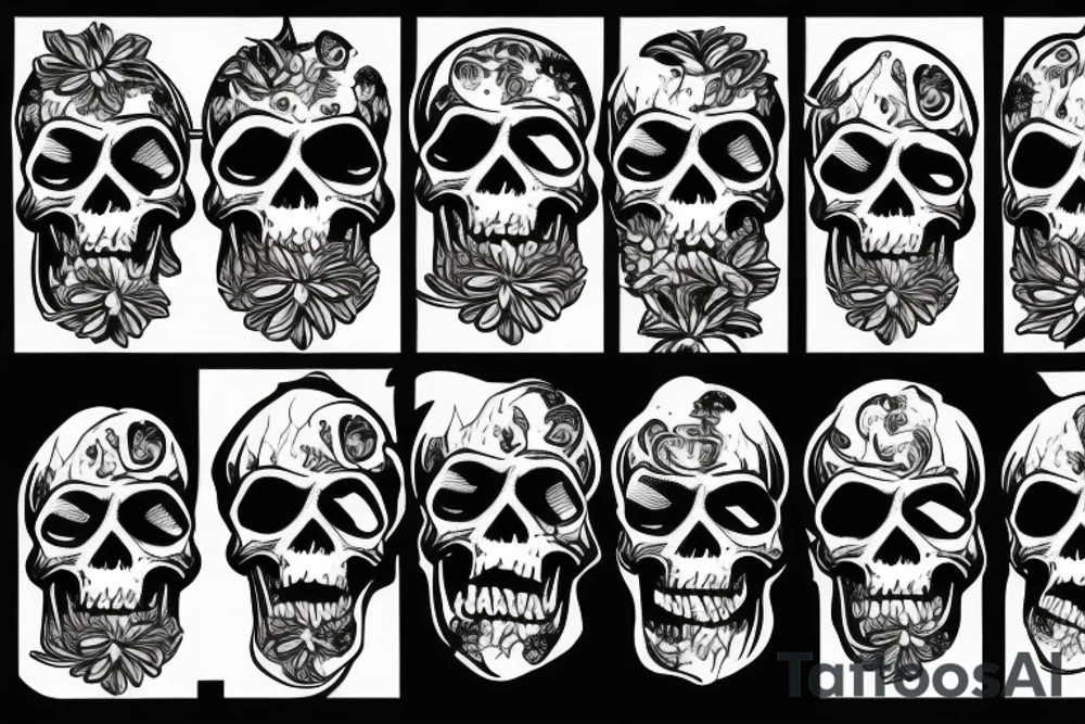 Angry skull tattoo idea
