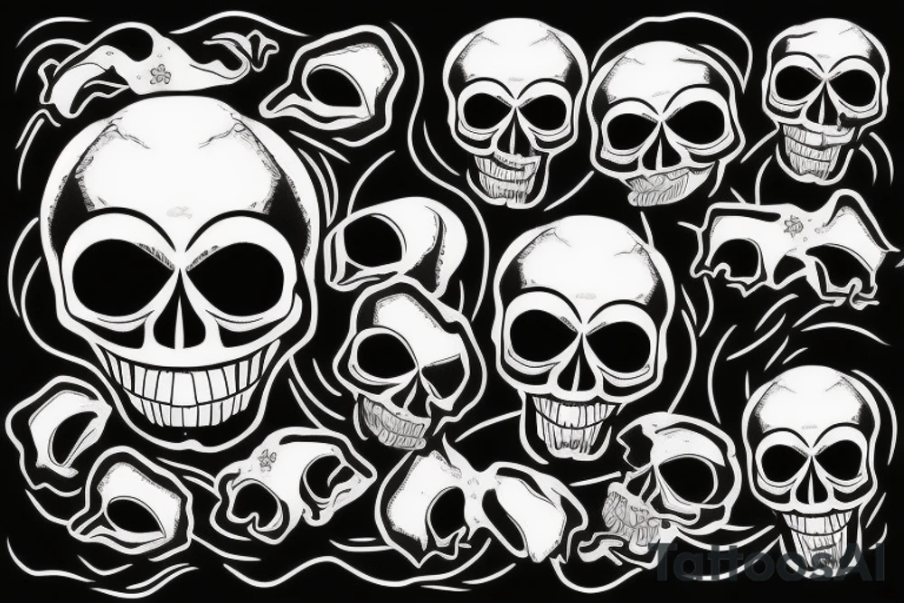 Angry skull tattoo idea