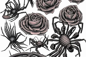 Riffle and lily spider tattoo idea