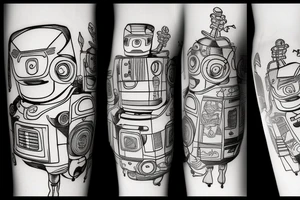 robot calf tattoo idea