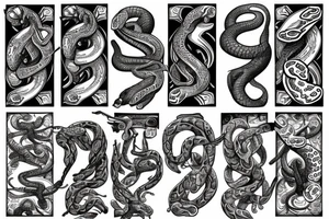 Snake money cards tattoo idea