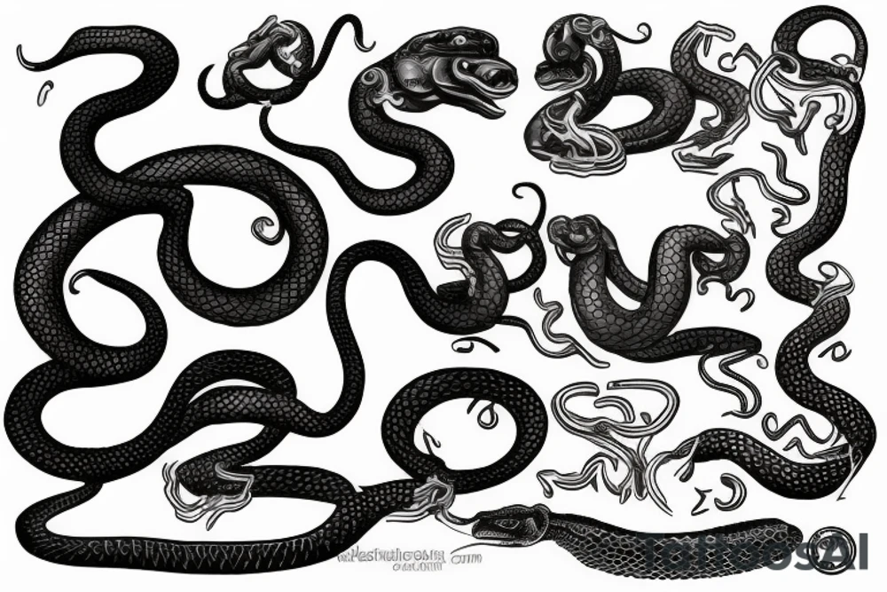 Snake money cards tattoo idea