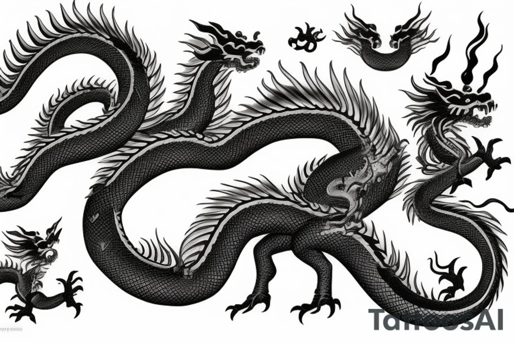 Chineese dragon, smiling tattoo idea