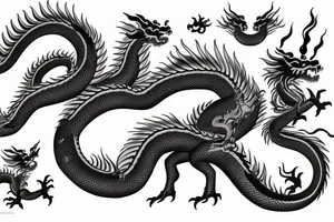 Chineese dragon, smiling tattoo idea
