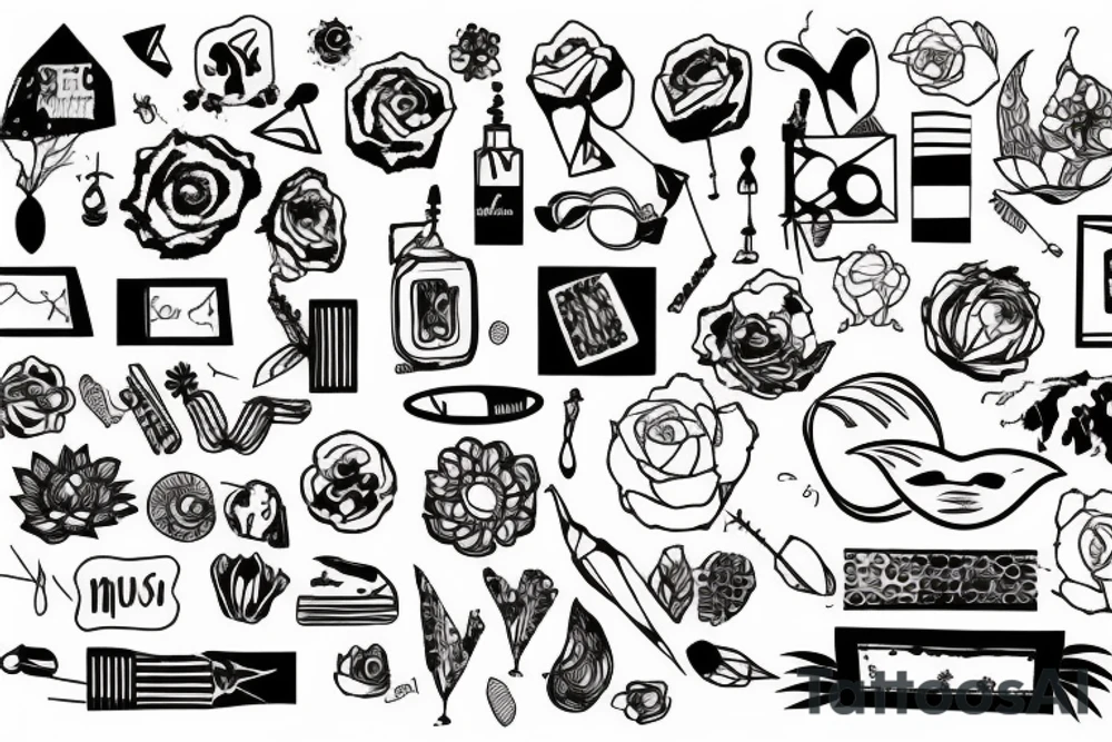 Messy art pattern tattoo idea