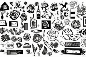 Messy art pattern tattoo idea