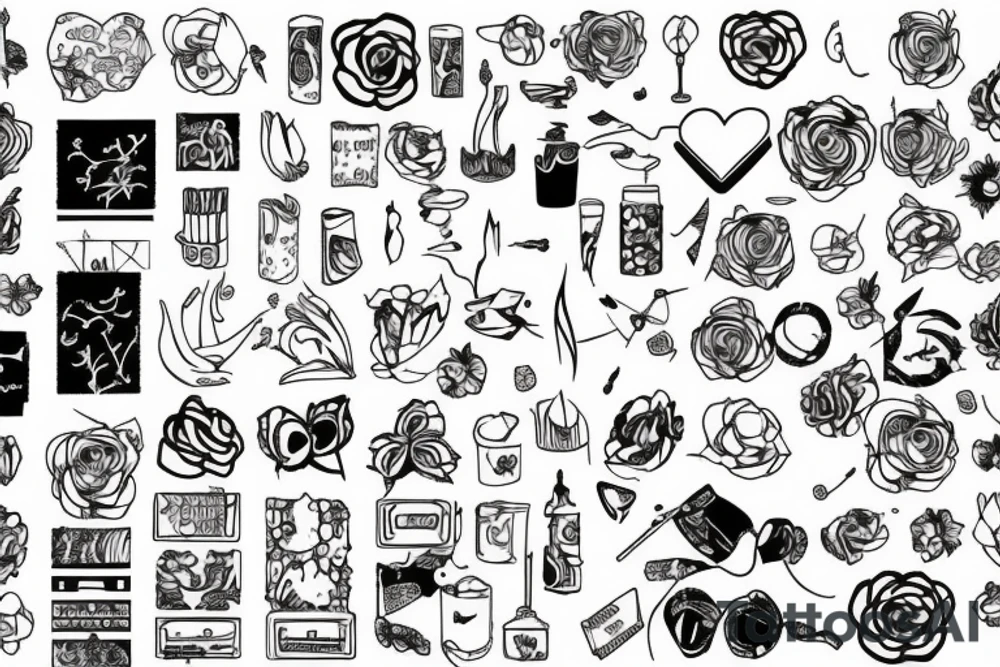 Messy art pattern tattoo idea