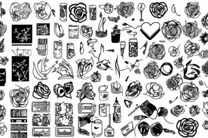 Messy art pattern tattoo idea