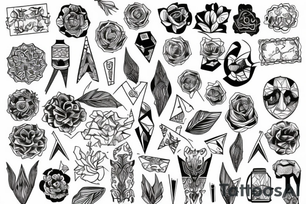 Messy art pattern tattoo idea