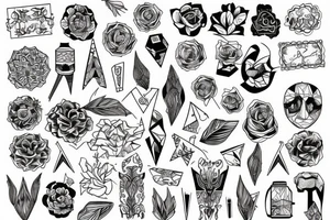 Messy art pattern tattoo idea