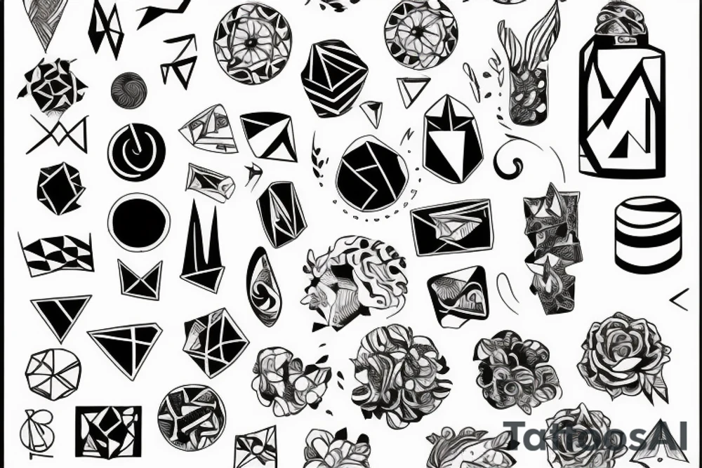 Messy art pattern tattoo idea