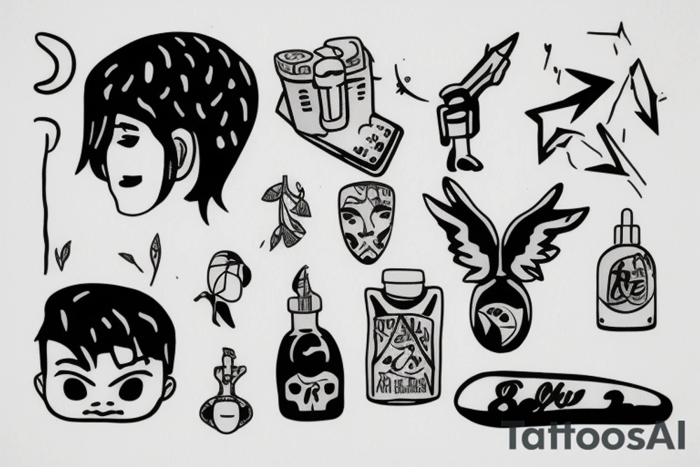 Sad boy tattoo idea