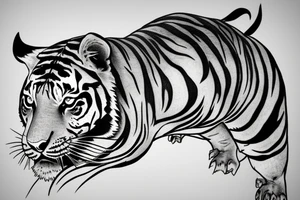 Agressive tiger tattoo idea