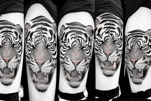 Agressive tiger tattoo idea