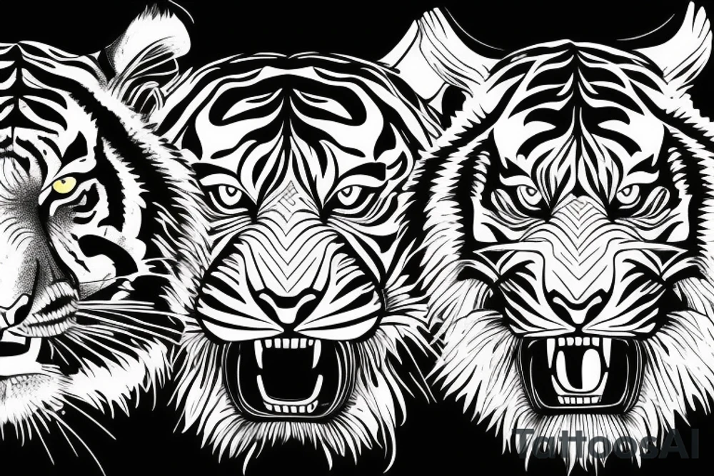 Agressive tiger tattoo idea