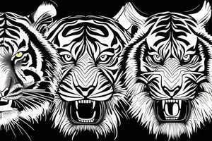 Agressive tiger tattoo idea