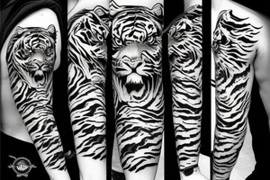 Agressive tiger tattoo idea