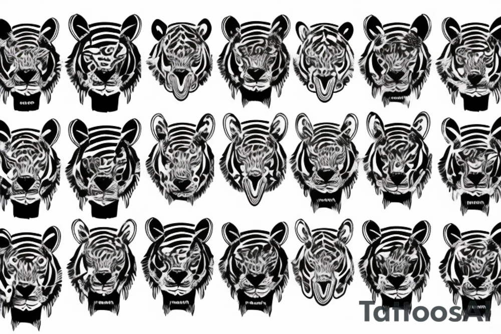 Agressive tiger tattoo idea