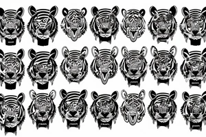 Agressive tiger tattoo idea