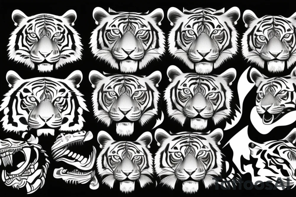 Agressive tiger tattoo idea