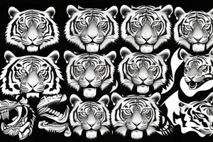 Agressive tiger tattoo idea