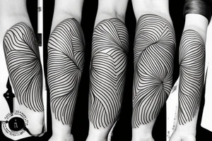 Monstera flower oneline tattoo idea