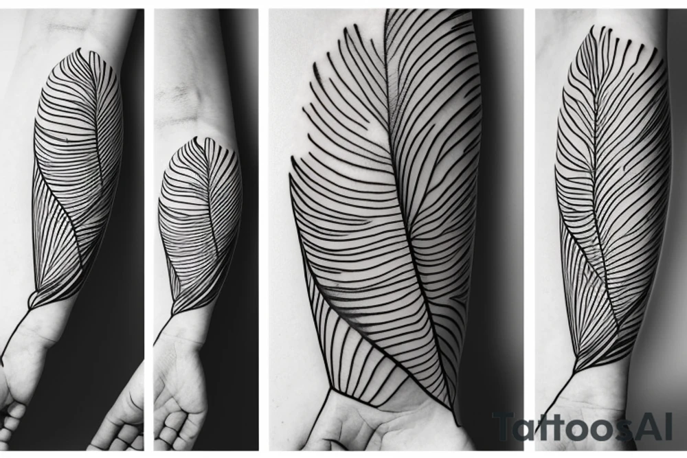 Monstera flower oneline tattoo idea