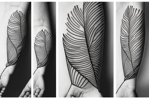 Monstera flower oneline tattoo idea