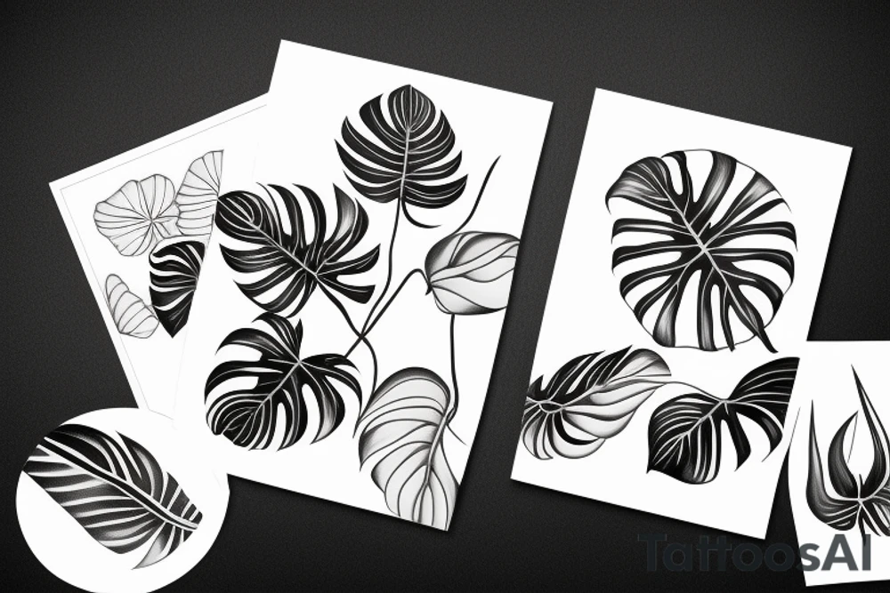 Monstera tattoo idea