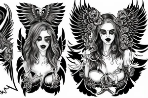 Angel and fallen angel tattoo idea