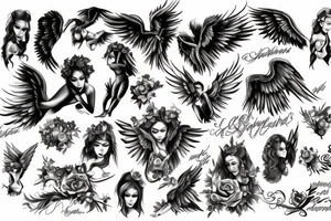 Angel and fallen angel tattoo idea