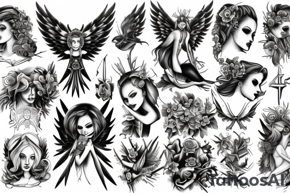 fallen angel tattoo idea