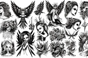 fallen angel tattoo idea