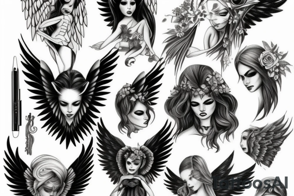 fallen angel tattoo idea