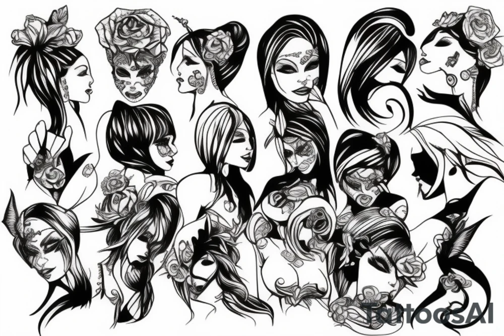 bdsm women ganster tattoo idea