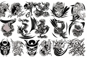 Samuraj, tygrys, smok, kwiaty, woda
. tattoo idea