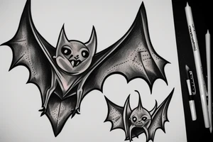 Bat head tattoo idea