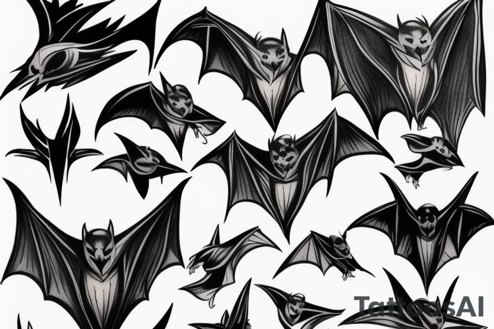 Bat head tattoo idea