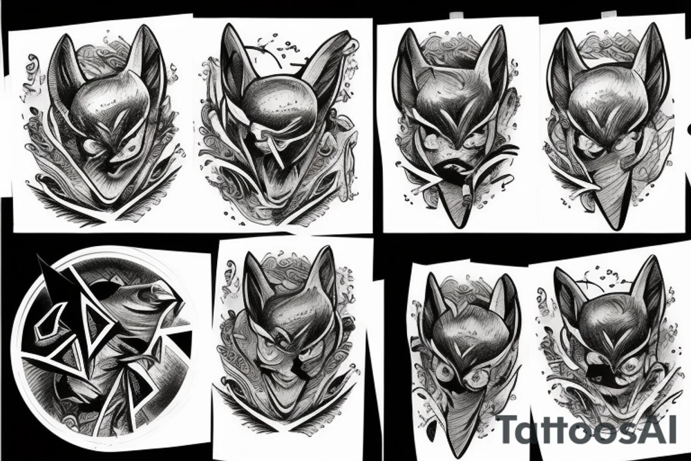 Bat head tattoo idea