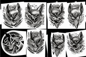 Bat head tattoo idea