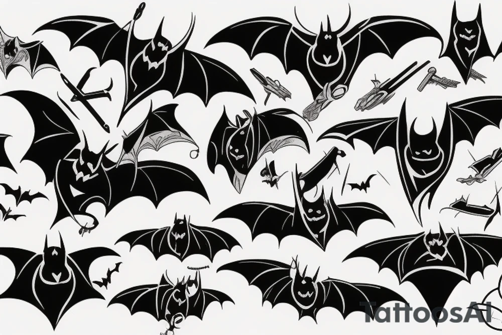 Bat head tattoo idea