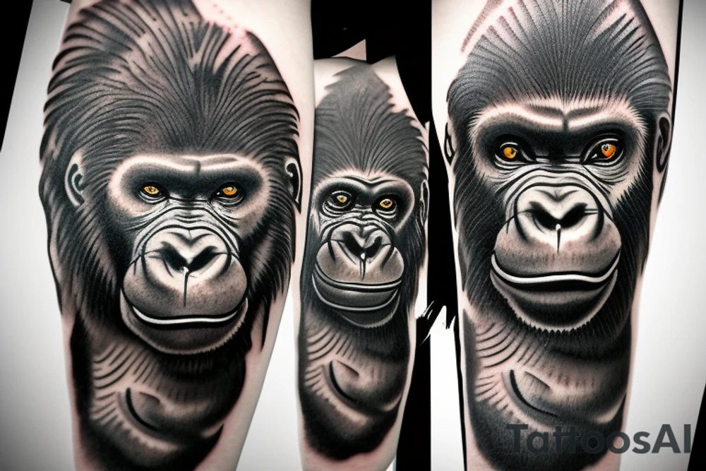 African gorilla tattoo idea