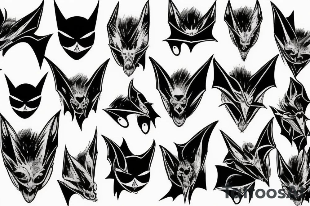 Bat head tattoo idea