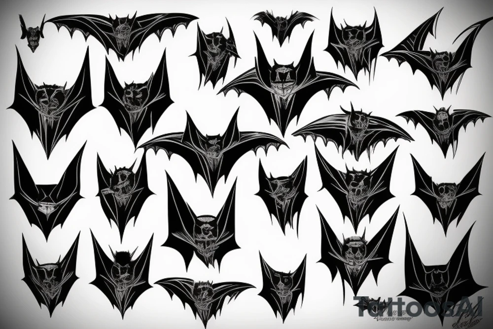 Bat head tattoo idea